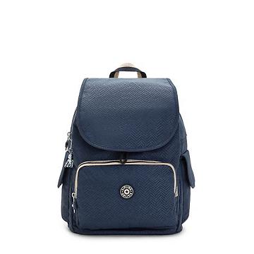 Kipling City Pack Medium Printed Backpacks Endless Blue Embossed | AU 1805DF